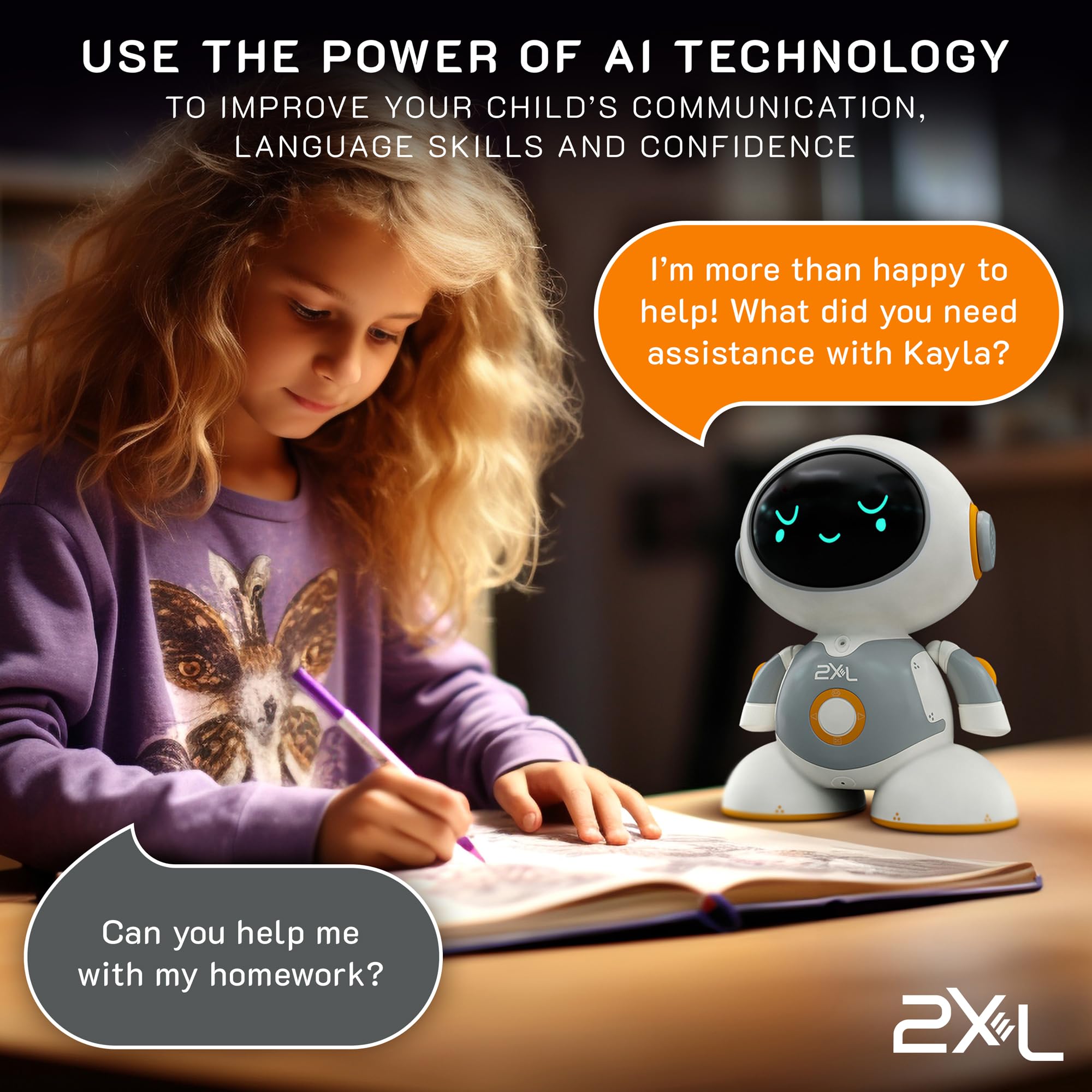 2XL AI Robot for Kids, Child-Safe Conversational Learning and Fun